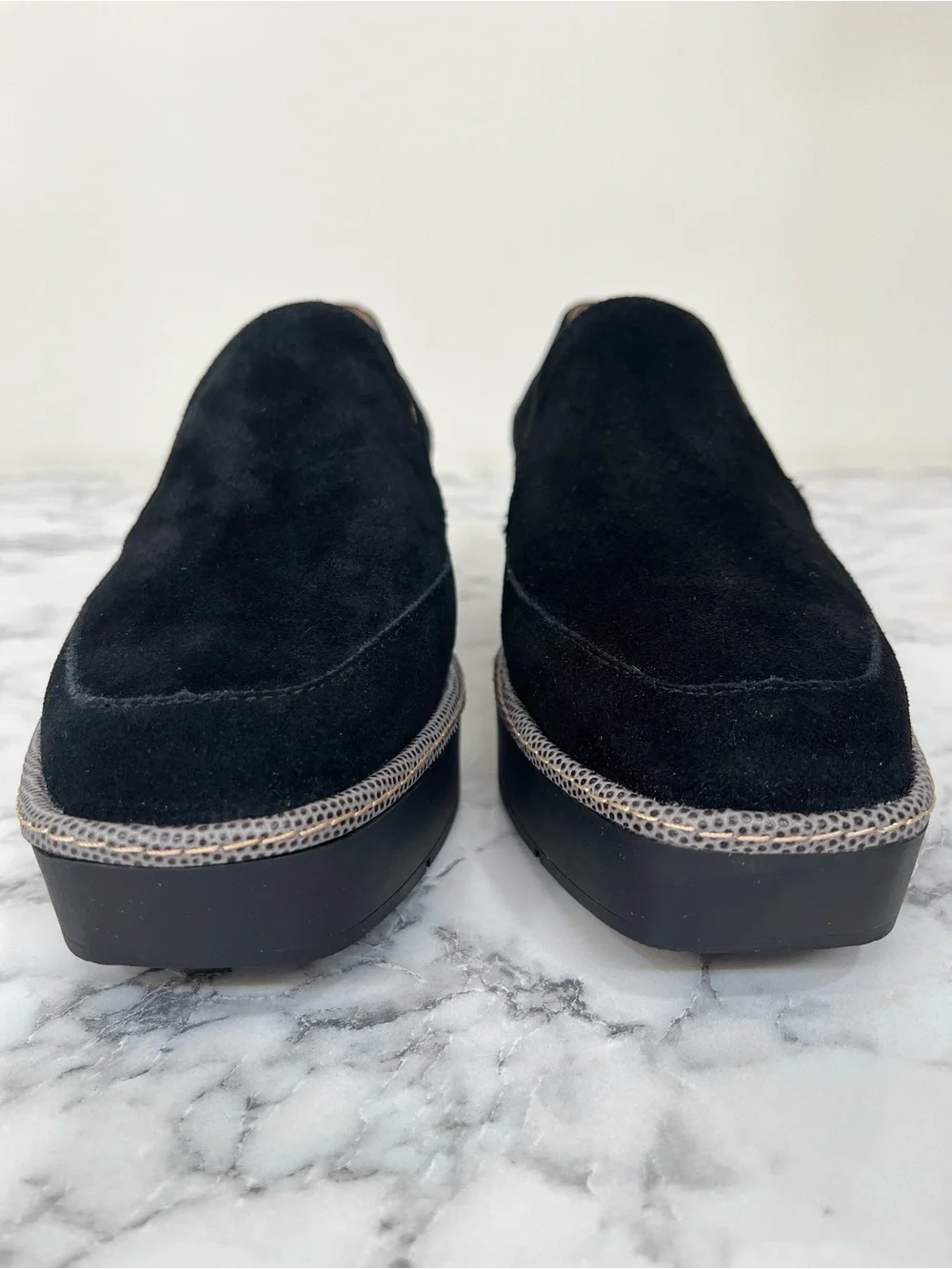 DONALD PLINER Wallis Platform Wedge Loafer In Black Suede Size 9